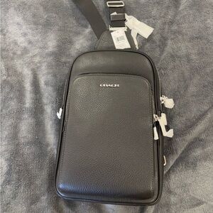 Coach Black Leather Men's Bag